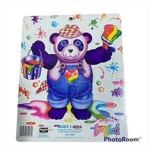 Vintage Lisa Frank Panda Painter Tray Puzzle Rose Art